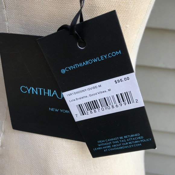 NEW NWT Cynthia Rowley Lola Good Vibes Graphic Bikini Top Bra Bralette Medium - Picture 10 of 15